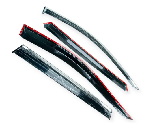 ветровик Toyota RAV 4 V 2018->  (скотч) TopVisor  c хром молдингом