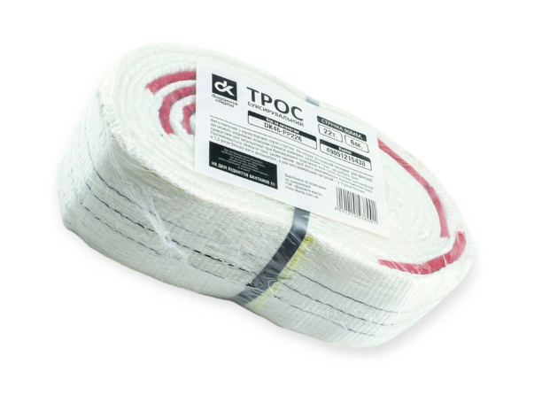 трос буксир. лента  22 т х 6,0м х 90мм петля/белый ДК