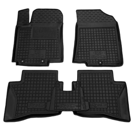 коврики салона Kia Rio 2015-2017 борт 2,5см, с перемычкой