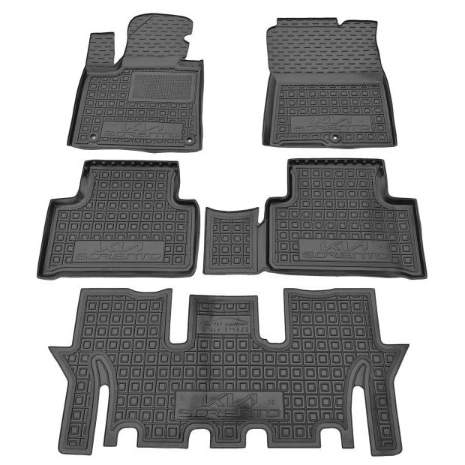 коврики салона Kia Sorento 2024-> (7 мест) борт 2,5см, с перемычкой