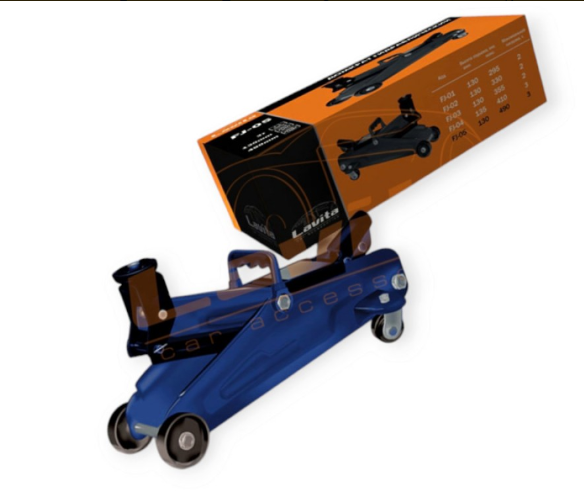 домкрат гидравл. подкатной 3 Т  130-490мм 28кг  (коробка) Lavita