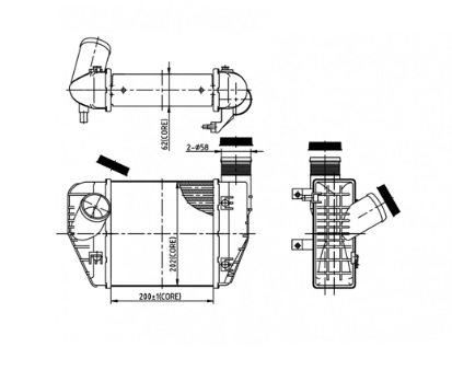 радиатор интеркулера Audi A6 C6 2.0TDI (04-11)  (HART)
