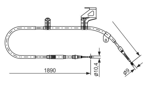 Трос ручного тормоза