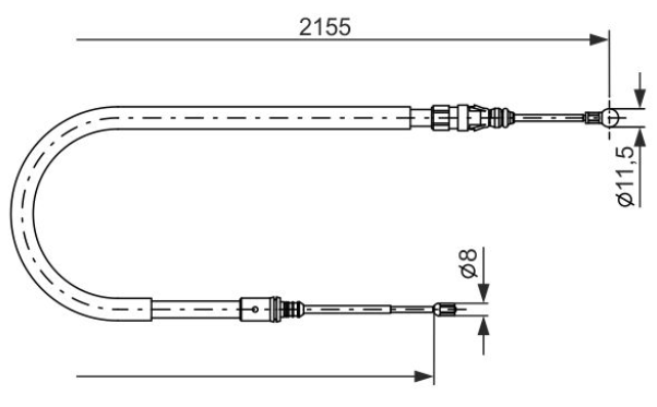 Трос ручного тормоза