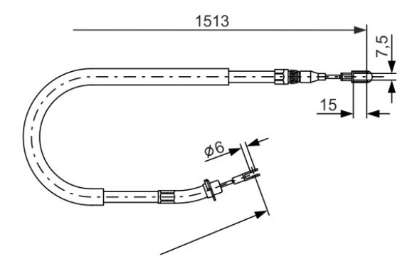 Трос ручного тормоза