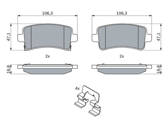 Колодки гальмівні дискові 0986424124 - зображення 5