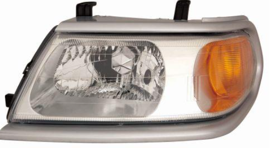 MB Pajero Sport i 98-08 Фара перед.лів.мех./елек., H4/W21W/W5W светлий корпус + рант под подкрас