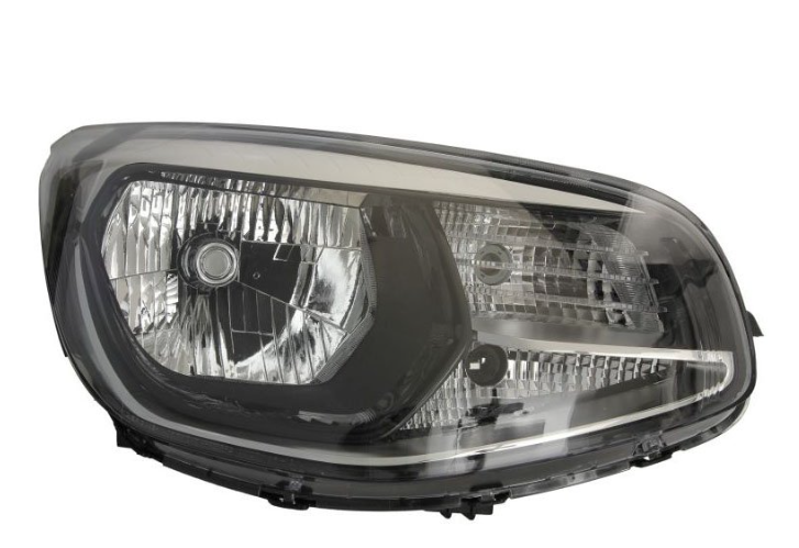 KA SOUL Фара перед. пра., H4, авт.регул., чорн.відбівач  [DEPO]