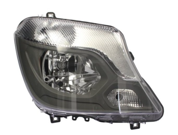 MS SPRI 13- Фара перед.пра. H7/H7 + пок.поворот, авт., + моторчик, чорн.відбівач [DEPO]