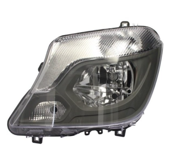 MS SPRI 13- Фара перед.лів. H7/H7 + пок.поворот, авт., + моторчик, чорн.відбівач [DEPO]