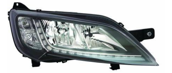 FT DUC 06- Фара перед.пра. H7/H7/LED + пок.поворот, + моторчик, авт., чорн.відбівач 14- [DEPO]