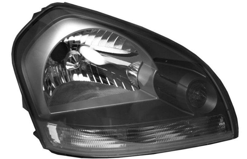 Фара прав.H4 елек.с черной рамкой  [DEPO]