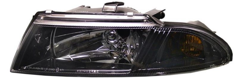 Фара ліва  H4 с показником повор., черна рамка, елек. рег., [DEPO]