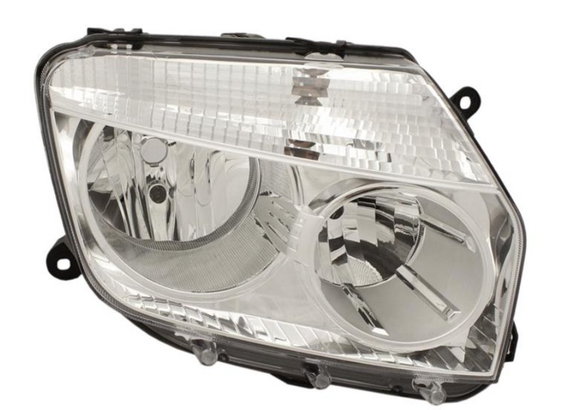 Фара права H7/H1, авт./мех.рег., хром.рамка [DEPO]