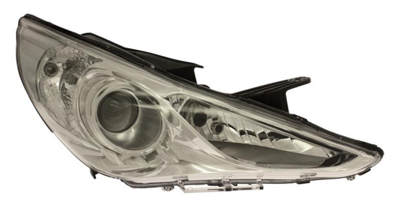 Фара права H7/H7+Показник, автом. рег.с мотором,  хром.рамка, 11- [DEPO]