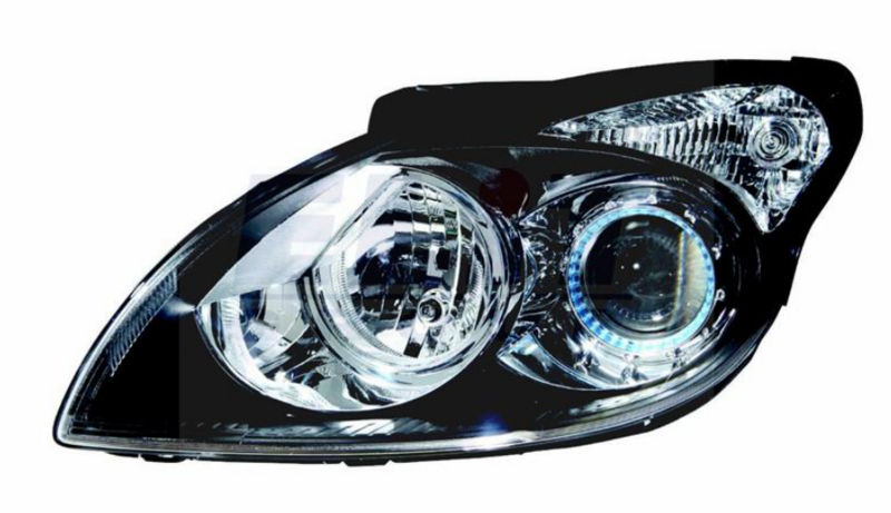 Фара левая H7/H1 автом. рег., черная рамка [DEPO]