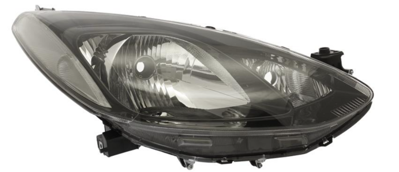 Фара права H4, man/автом. рег, черна рамка  [DEPO]