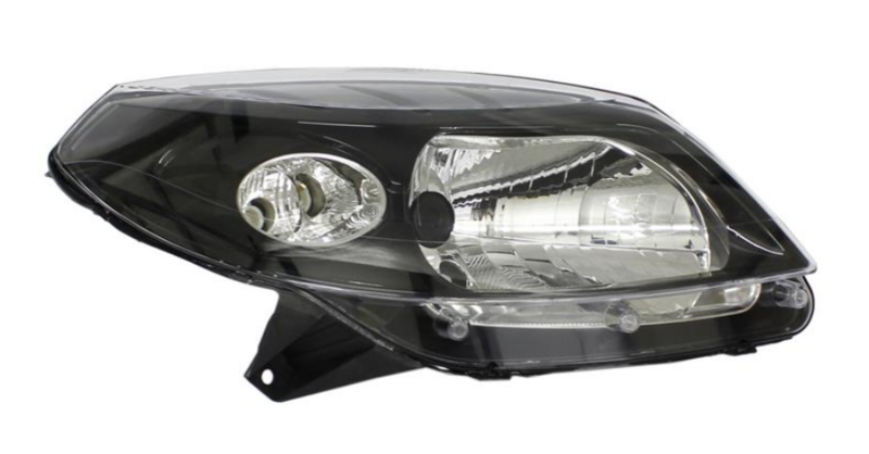 Фара права H4, черна рамка, мех./елек., STEPсAY [DEPO]