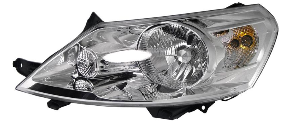 Фара ліва H4, елек.рег. с моторчиком [DEPO]