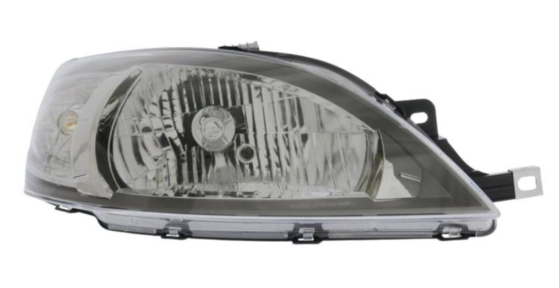 Фара права  H4, елек. рег., + моторч., черна рамка, 5-дв. [DEPO] 06-