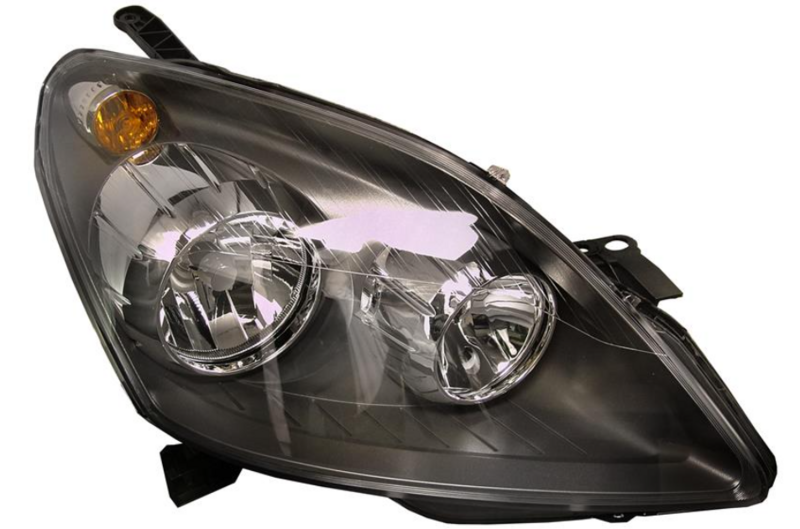 Фара пров. H7/H1 с поворотником, черная рамка, авт. регул.с моторчиком -06 [DEPO]