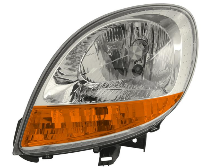 Фара ліва H4 с жовтим поворот., хром.рамка, авто. регул., 5/03- [DEPO]