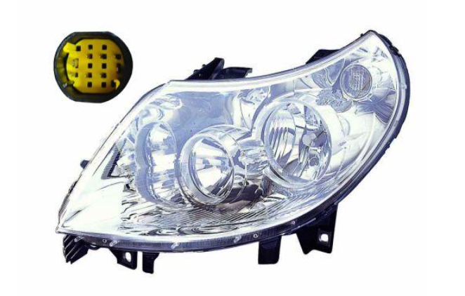 Фара лів. H1/H7 з поворотн. С моторчиком, елек. [DEPO] 552-1124L-LD-EM - зображення 2