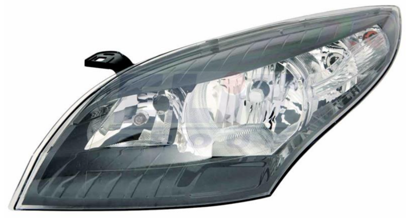 RT MEG 08- Фара перед. лів. H7/H7, + корректор, чорн.відбівач , авт.регул. -4/12 [DEPO]