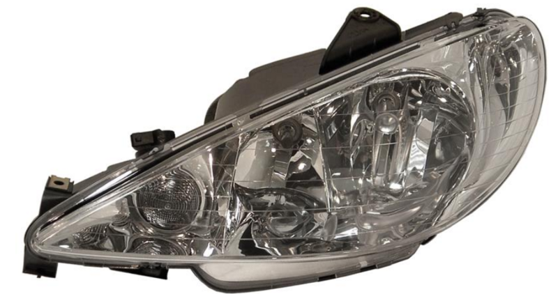 Фара лев. H7/H7, автомат. регул. (прозр.Стекло)[DEPO]