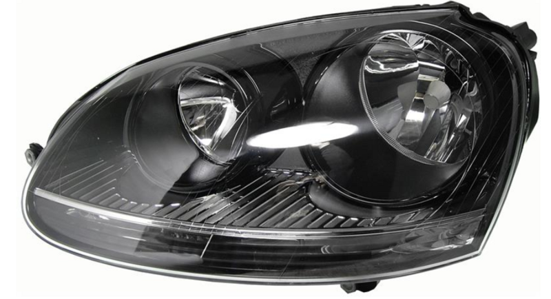 Фара лев. H7/H7 с поворотником, по авт. регул. GTI (черная рамка) 5/04-[DEPO]