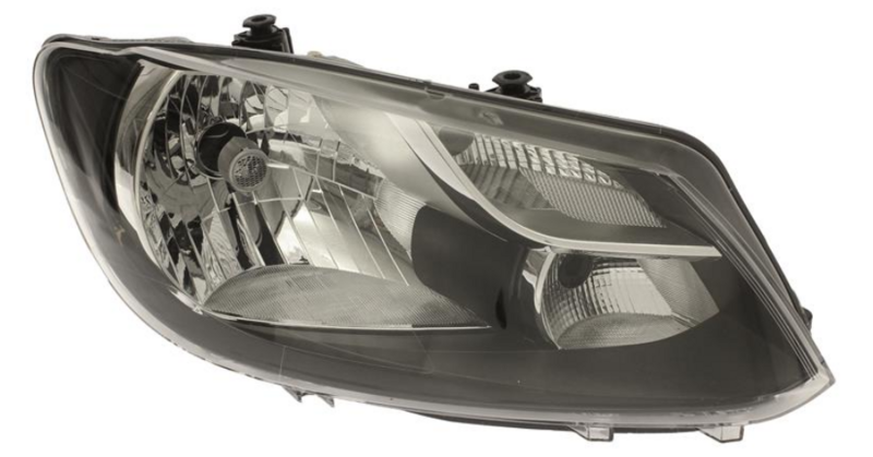 VW TOU 10- Фара пред.правая H4, автомат.рег,+мотор., черн. отражатель, (Touran, Caddy 10-)