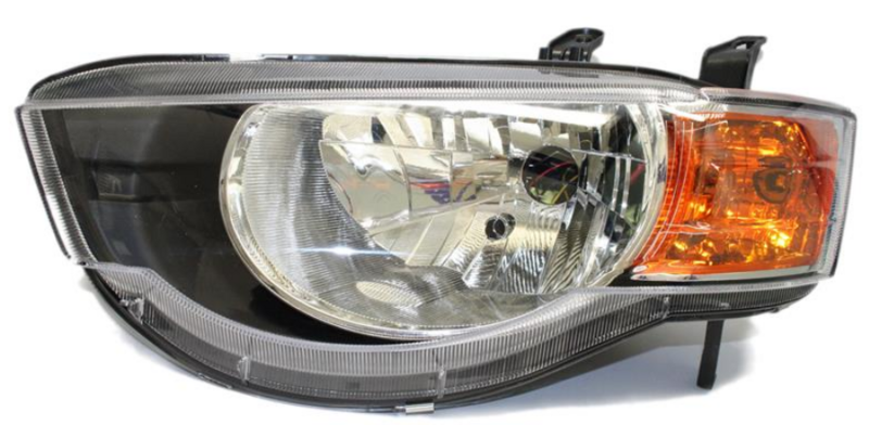 Фара левая H4 с показателем повор., элек. рег., с моторч., черная рамка, 10/08- [DEPO]