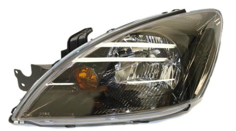 Фара левая H4 с показателем повор., мех.рег. (черная рамка) [DEPO]