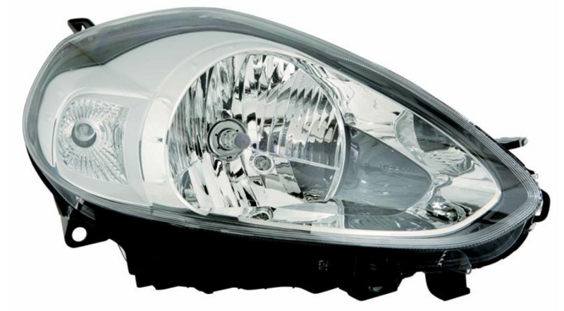 Фара права H4, автом. рег., с мотором  [DEPO]