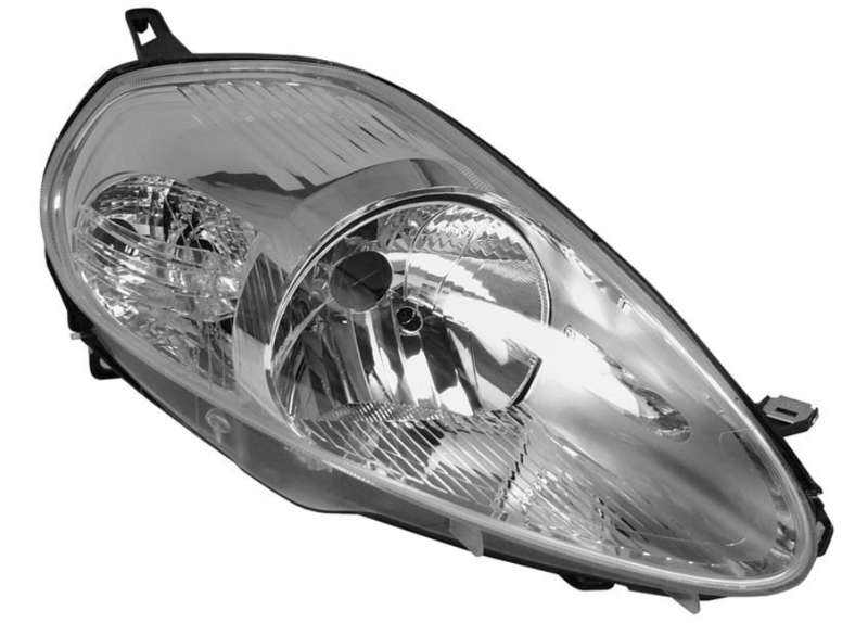 Фара права  H4, елек. рег., с моторч., хром. рамка -10/08 [DEPO]