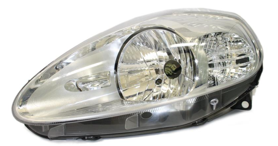 Фара лів. H4 елек.рег.,хром. рамка 11/08- [DEPO]