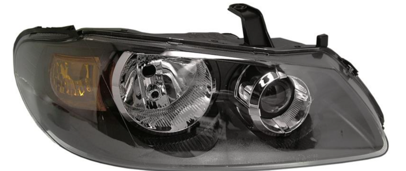 Фара прав. H7/H7 автом. регул. (черн. рамка) 8/02- [DEPO]