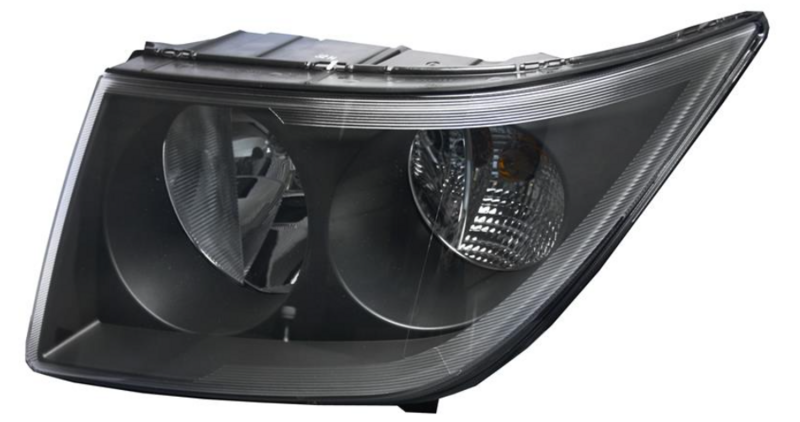 Фара права  H7/H7, черна рамка, мех./елек. [DEPO]