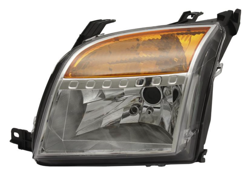 Фара лів. H4 с оранж.указателем, авт. рег. с моторчиком 06- [DEPO]