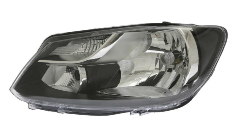 VW TOU 10- Фара перед.ліва  H4, автомат.рег, + мотор., чорн. відбівач, (Touran, Caddy 10-)
