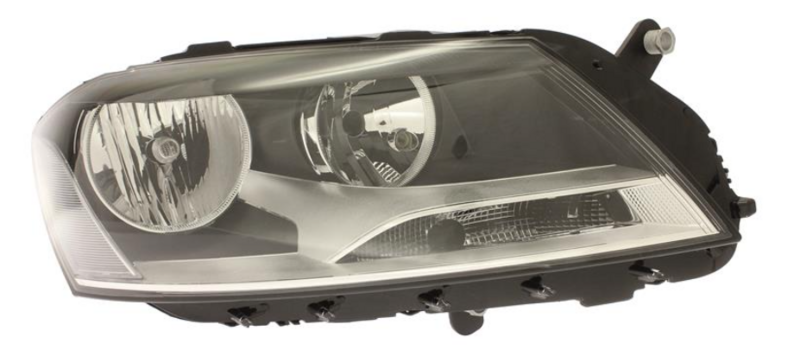 VW PASSAT 11/10- Фара перед. пра H7/H7 + поворот,автомат, + корректор, black trim  [DEPO]