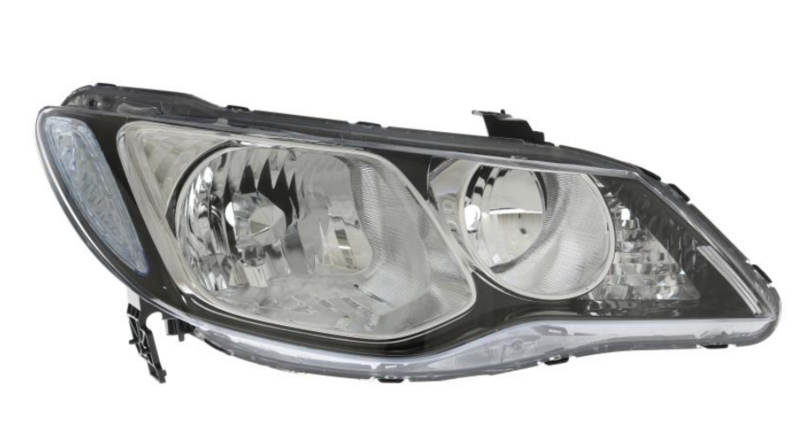 Фара права  HB3+HB4, черна рамка, елек. рег., SEDAN [DEPO]