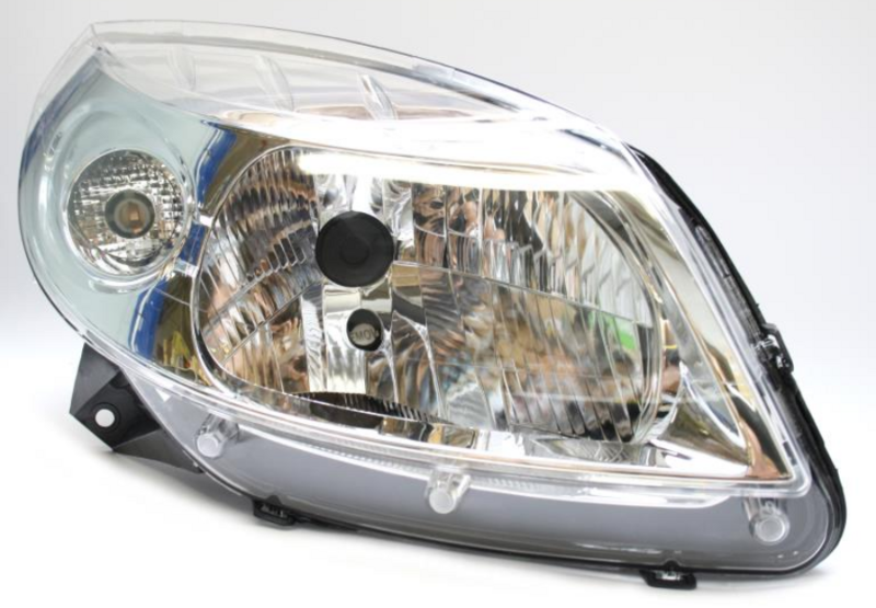 DA SANDERO Прав. фара H4 з поворот., хром. рамка, автомат./мех.