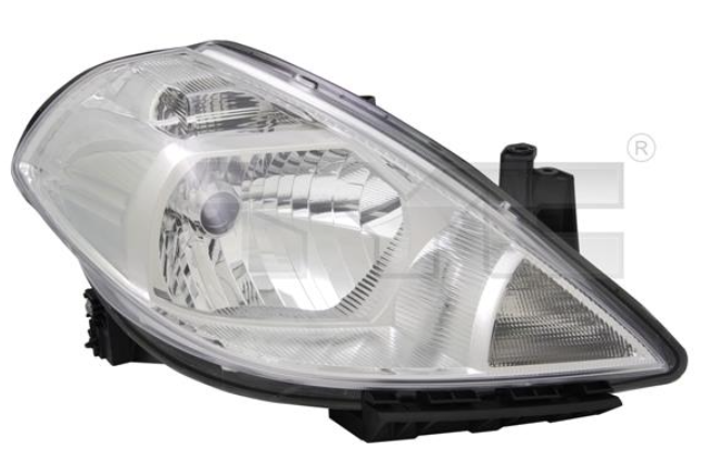NIS TIIDA прав. фара перед. H4, 06-12