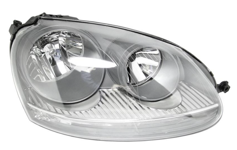 VW JET 05- Пров. фара H7/H7 с поворот., автом., + коррект. (хром. рамка) 5/04-