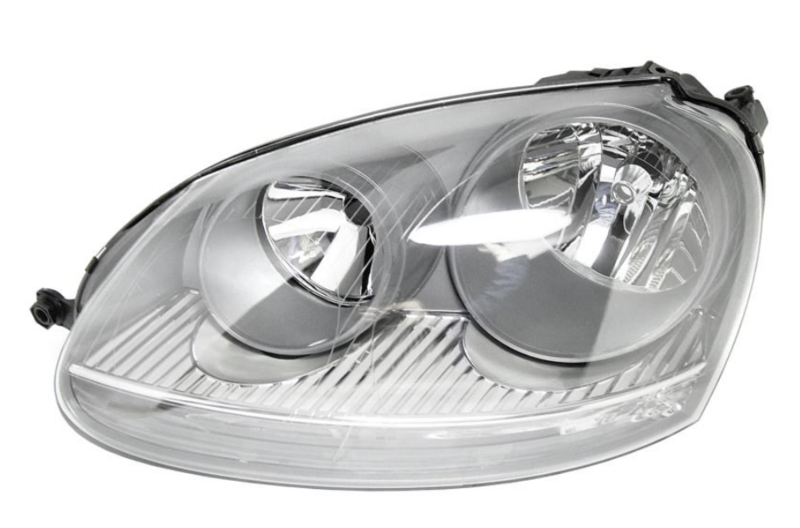 VW JET 05- лев. фара H7/H7 с поворот., автом., + коррект. (хром. рамка) 5/04-