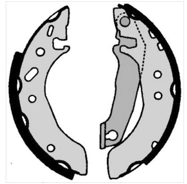 Гальмівні колодки барабанні