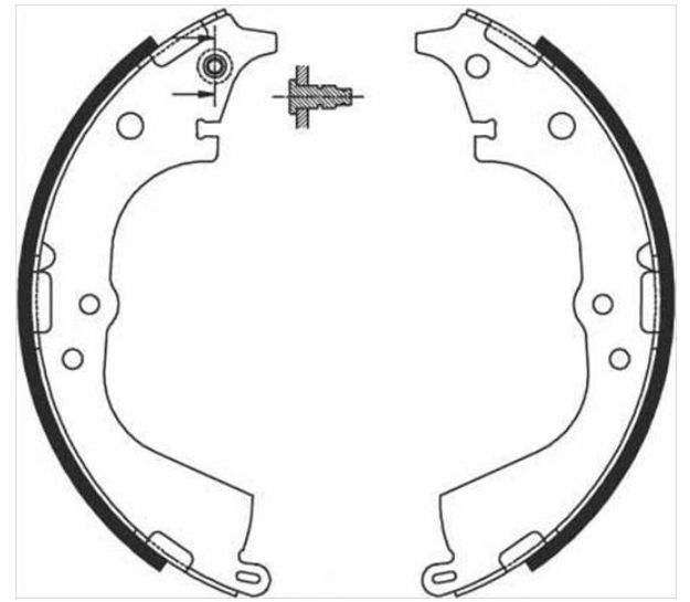 Гальмівні колодки барабанні