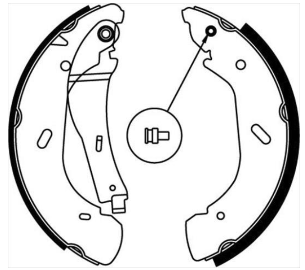 Гальмівні колодки барабанні
