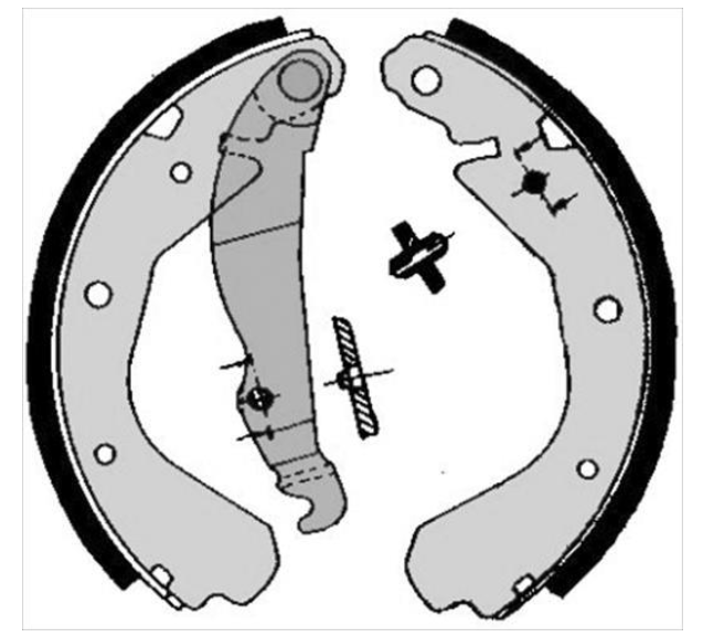 Гальмівні колодки барабанні